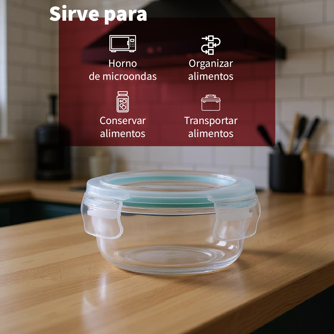 Contenedor de almacenamiento redondo sellado de una sola pieza