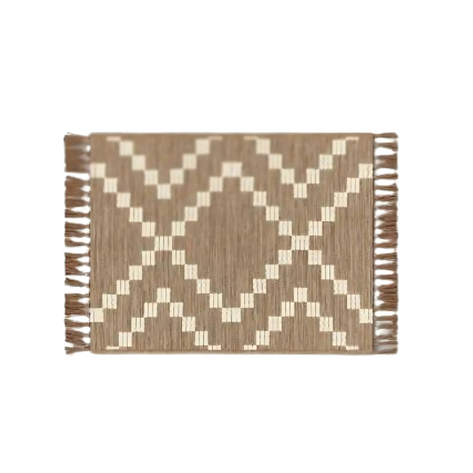 Alfombra Tapete Decorativa Sala Estar Dormitorio 90x60cm 90 Cm 60 Cm Rombo Beige