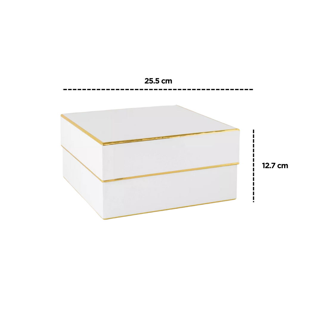 2 Cajas De Regalo Sorpresa Forma Cuadrada Blanca Con Dorado