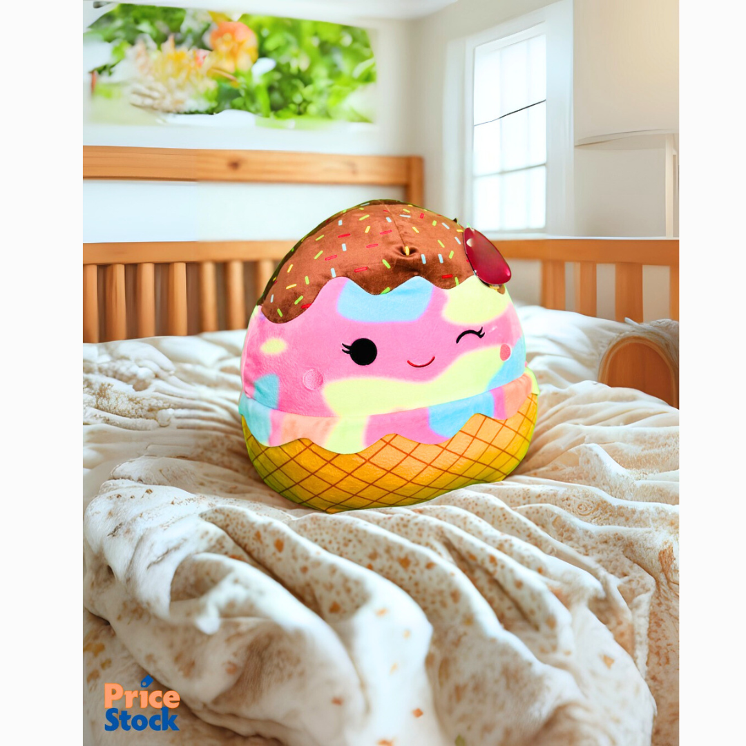 Peluche Squishmallows Multicolor Forma De Helado Suave 40cm