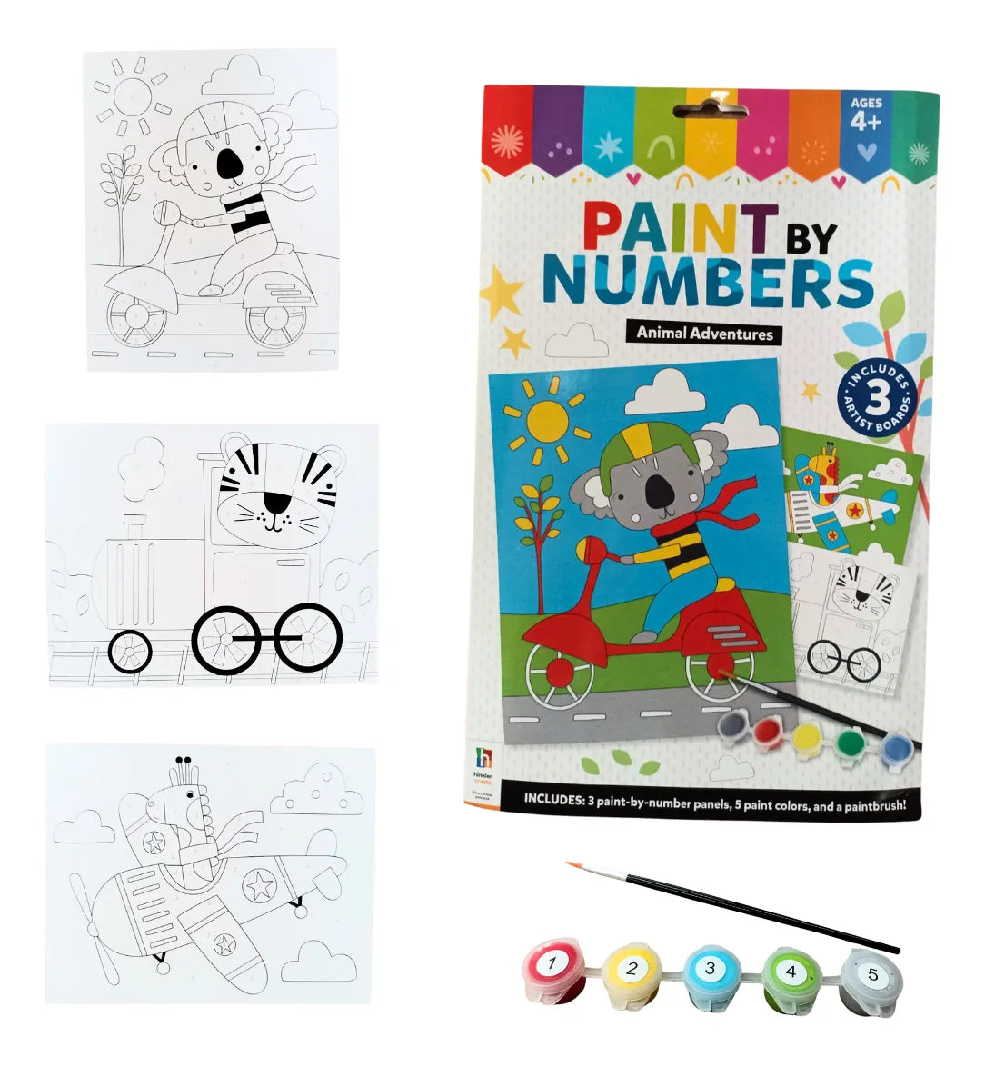 Acuarelas 5d Pintura Diamantes Arte Niños Animales 9 Pz