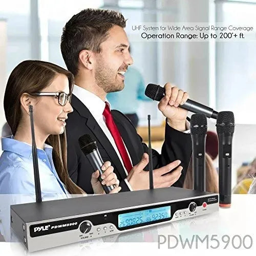 Sistema Uhf Microfono Inalambrico Receptor Pyle-home