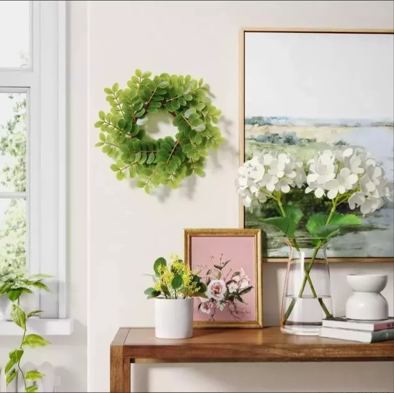 Set 2 Plantas Artificial Corona Decorativo Colgante Follaje