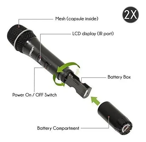 Sistema Uhf Microfono Inalambrico Receptor Pyle-home