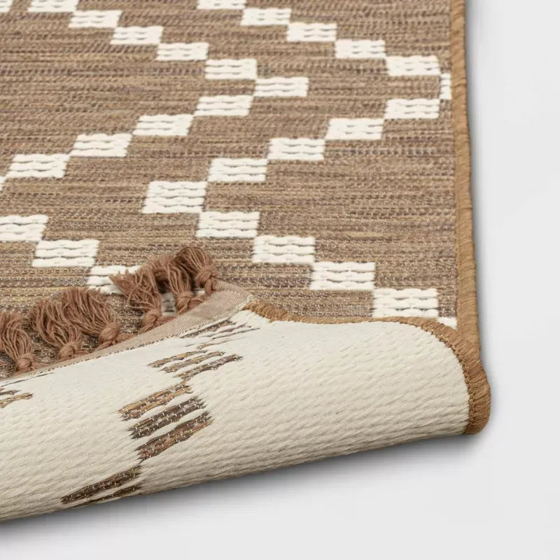 Alfombra Tapete Decorativa Sala Estar Dormitorio 90x60cm 90 Cm 60 Cm Rombo Beige