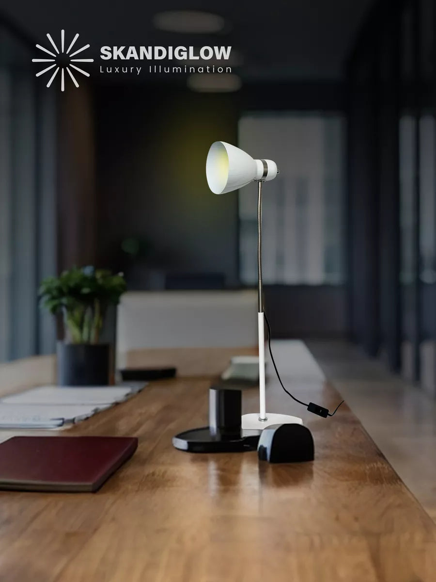 Lampara De Mesa Ajustable Oficina Casa 120v Blanca