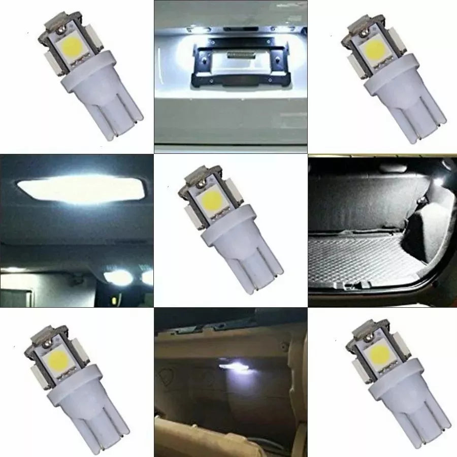 10pzs Foco Led Pellizco T10 Automotriz Lote Led 5050 Blanco
