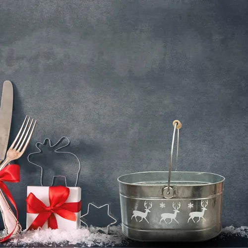Baldes Metálicos Navideños Decorativos De Navidad 4pzs