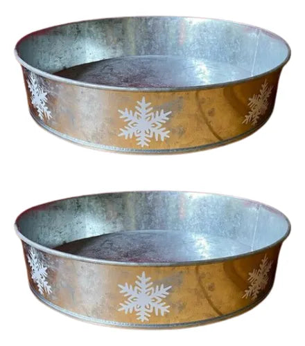 Baldes Metálicos Navideños Decorativos De Navidad 4pzs