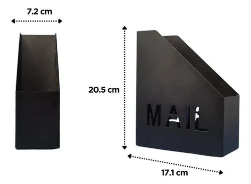 Revistero Archivero Organizador Metal 3pz Negro Escritorio