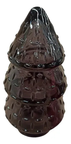 Set 4 Figuras Decorativas Navideñas Vidrio Pinos Texturizado
