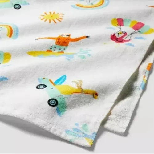 Tolla De Playa Rectangular Algodón Niños Secado Rápido