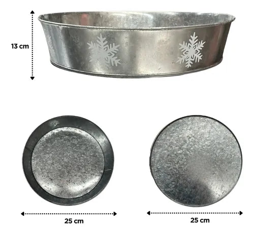 Baldes Metálicos Navideños Decorativos De Navidad 4pzs