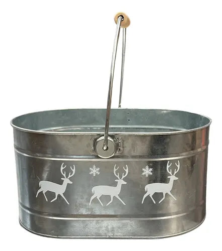 Baldes Metálicos Navideños Decorativos De Navidad 4pzs