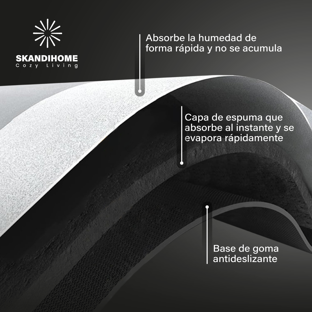 Alfombrilla mágica antideslizante, ovalada, superabsorbentes