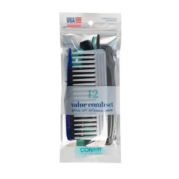 Set 12 Peines Profesionales Peluquería Estilista Barbería
