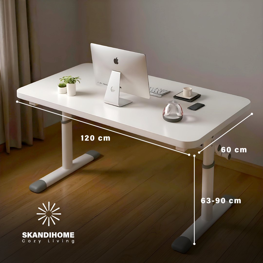 Escritorio 120cm Altura Ajustable Manual Ergonómico Trabajo Multifuncional