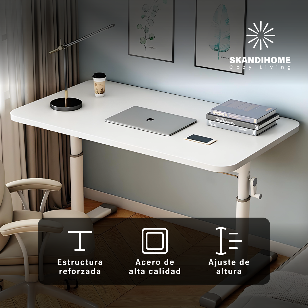 Escritorio 120cm Altura Ajustable Manual Ergonómico Trabajo Multifuncional