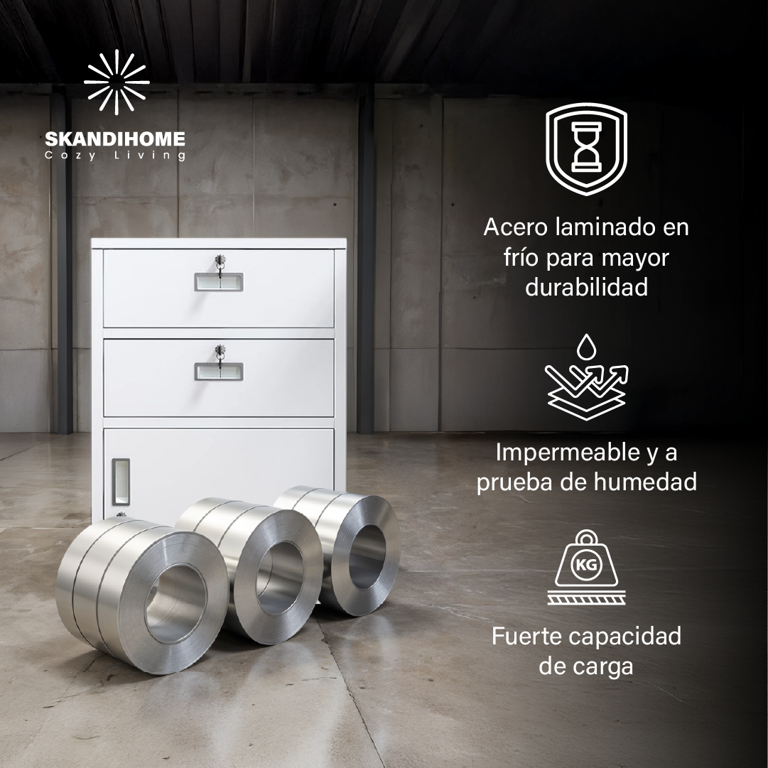 Mueble Archivador de metal escritorio con cerradura gabinete pequeño