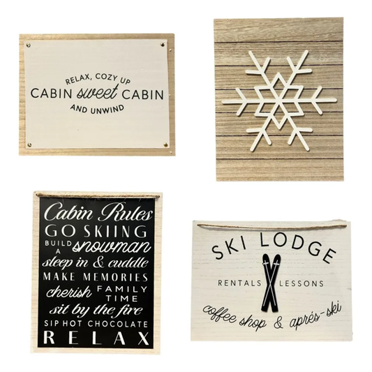 Set 4 Cuadros Decorativos De Madera Frases Arte Hogar