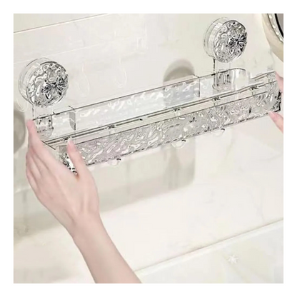 Estante De Baño Almacenamiento Ligero Y Lujoso, Sin Perforaciones