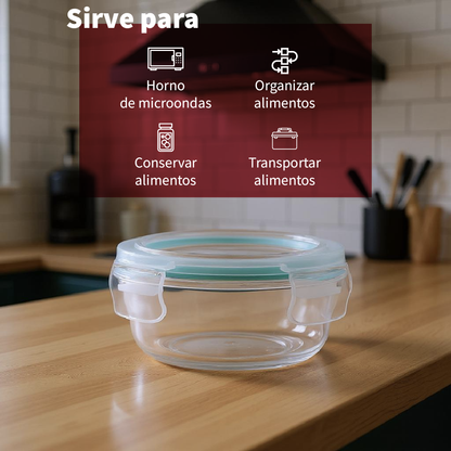 Contenedor de almacenamiento redondo sellado de una sola pieza