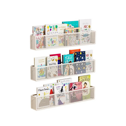 Estante de libros rectangular pared metal angosto almacenamiento libros y decoración