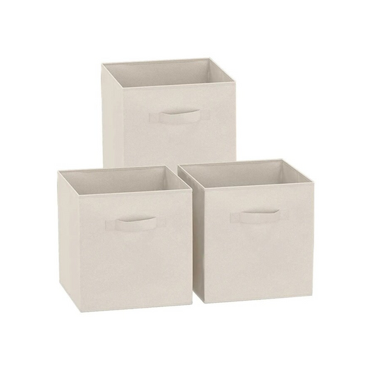 Set de 3 Cajas Organizadora Para Hogar Plegables Beige