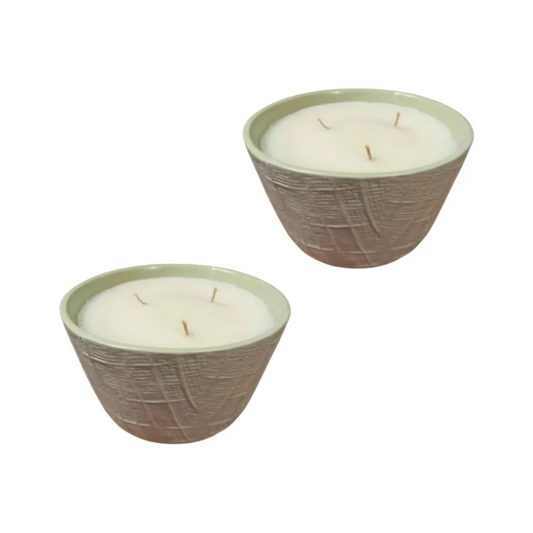 Vela Aromática Plato De Cerámica Texturizado Magnolia 23oz