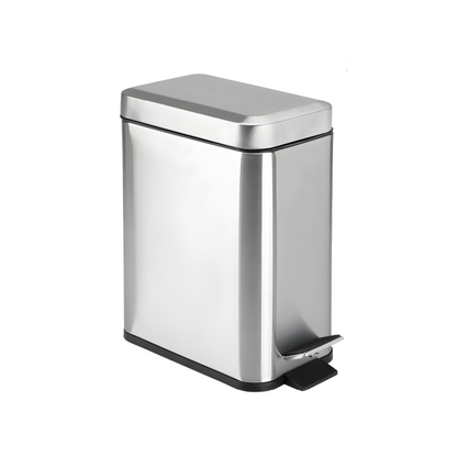 Bote De Basura Pequeño, Moderno, Rectangular Metalico con tapa y pedal