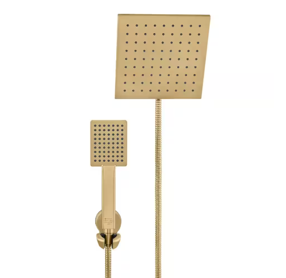 cabezal ducha de mano regadera baño dorado mate
