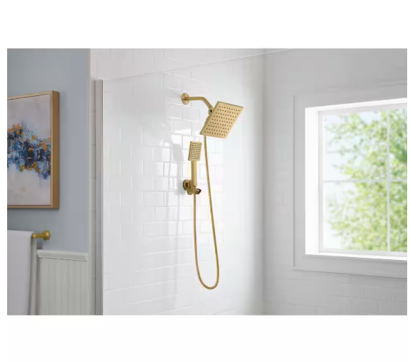 cabezal ducha de mano regadera baño dorado mate