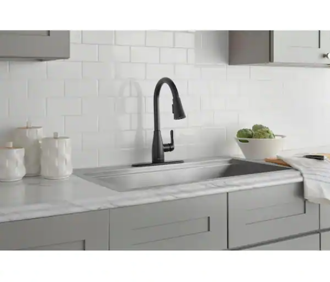 Grifo de cocina extraíble monomando Negro Mate McKenna
