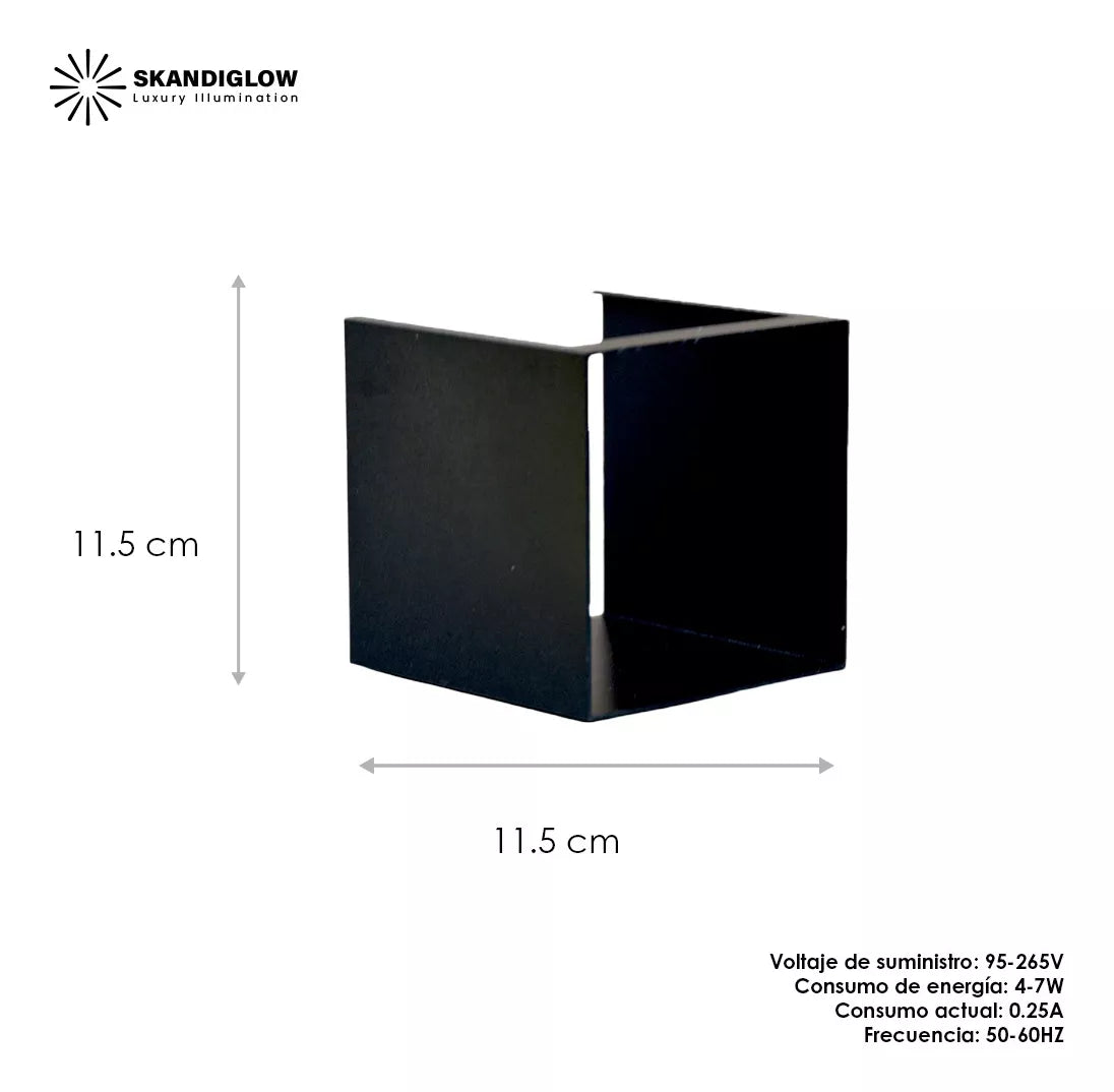 Lampara Pared Led Cuadrada Aluminio Interiores Exteriores