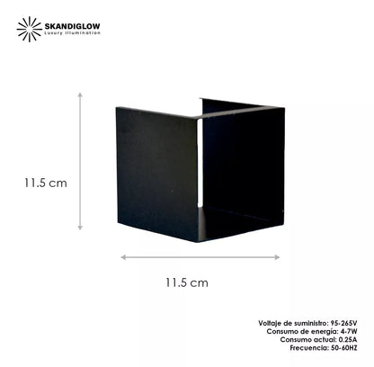 Lampara Pared Led Cuadrada Aluminio Interiores Exteriores