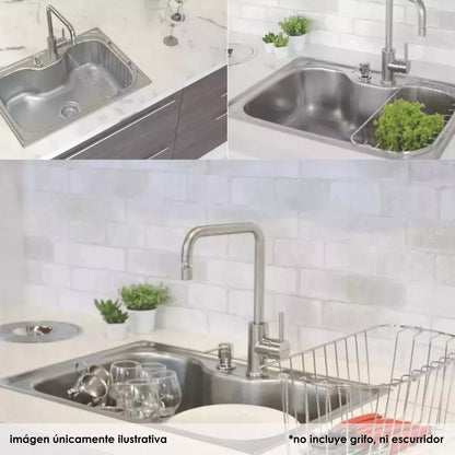 Tarja Fregadero Cocina Cubeta Plateado 50X40X20cm