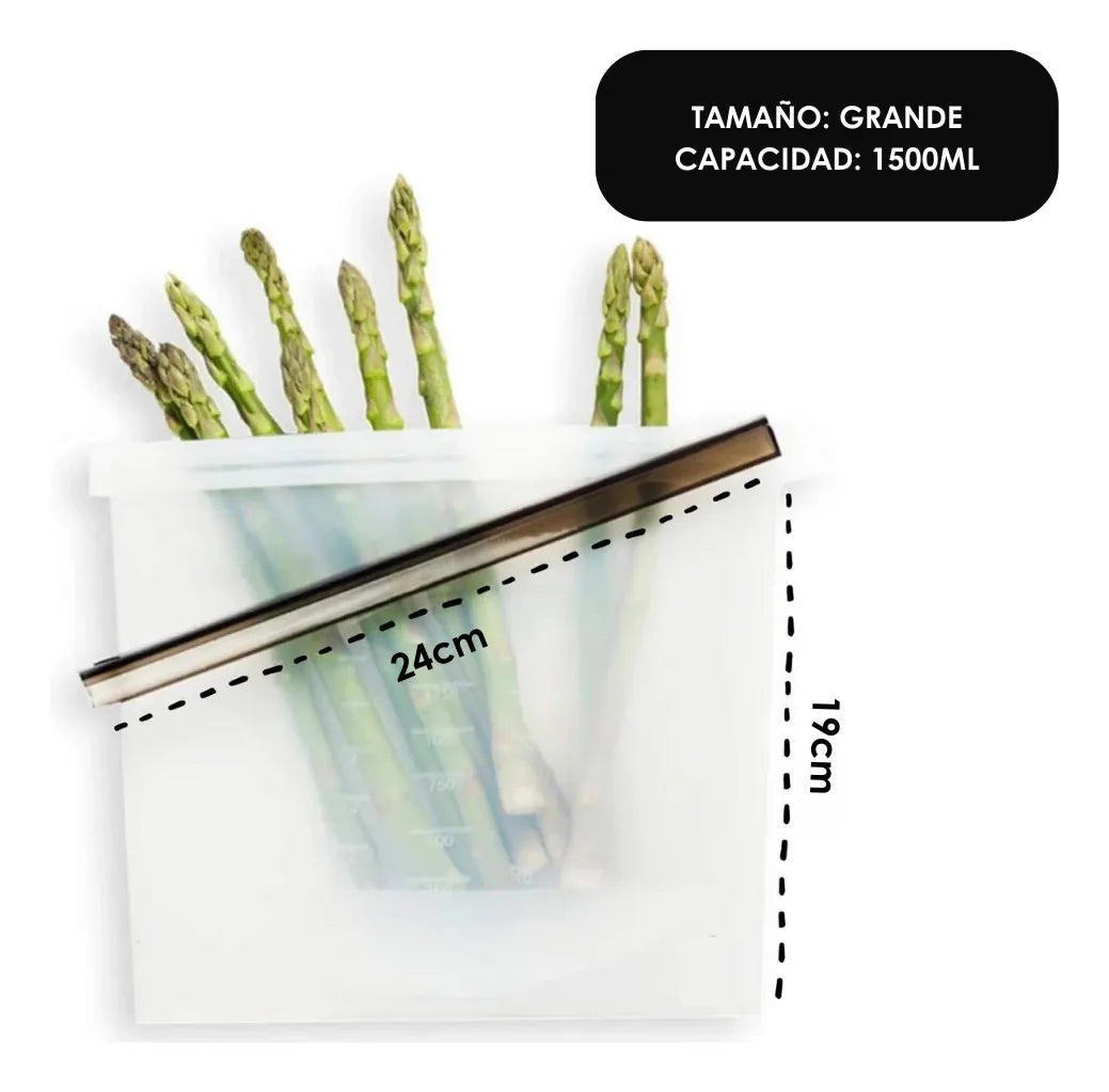 Bolsas Reutilizables Silicón Almacenar Comida Snacks 12pz