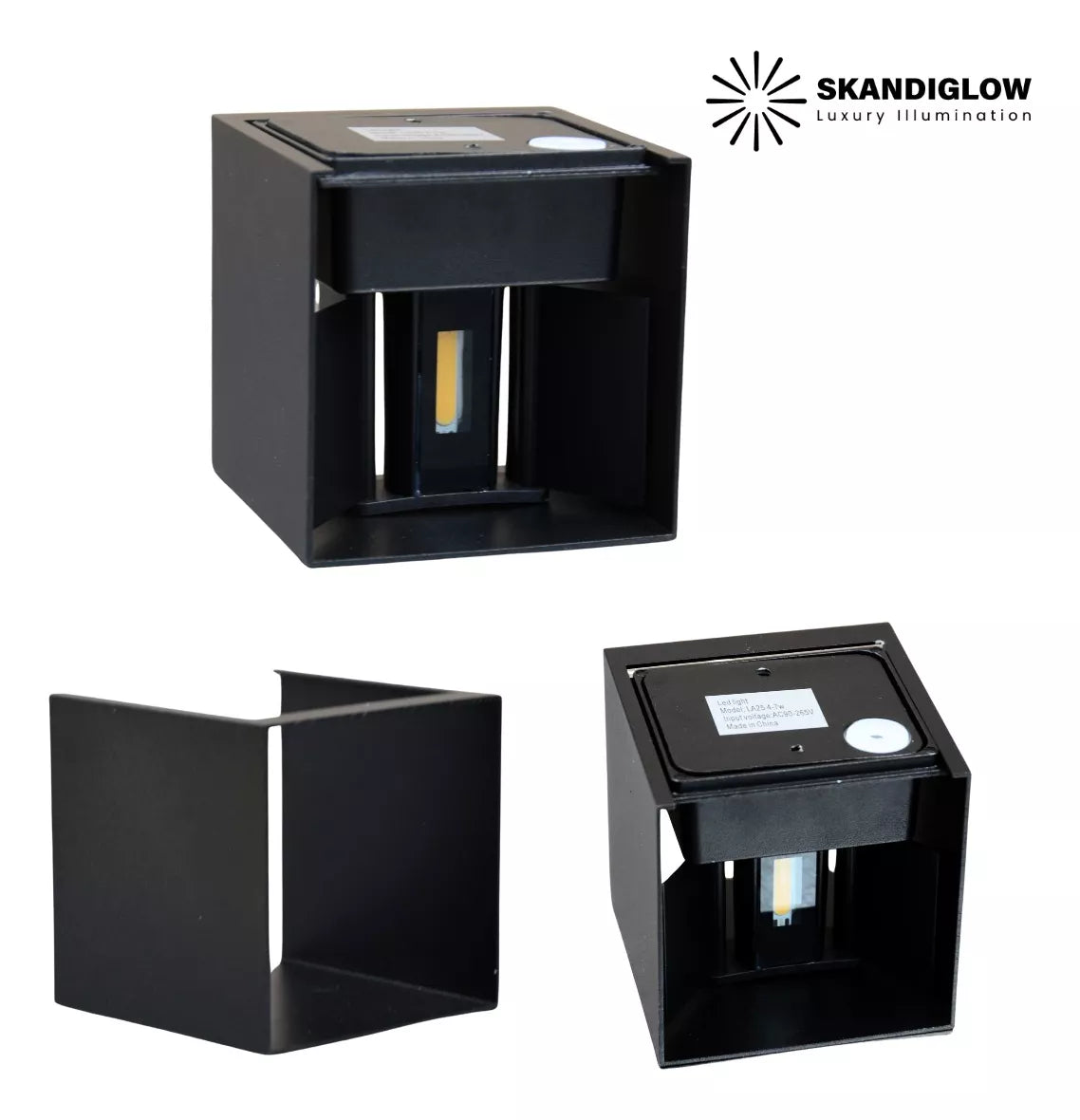 Lampara Pared Led Cuadrada Aluminio Interiores Exteriores