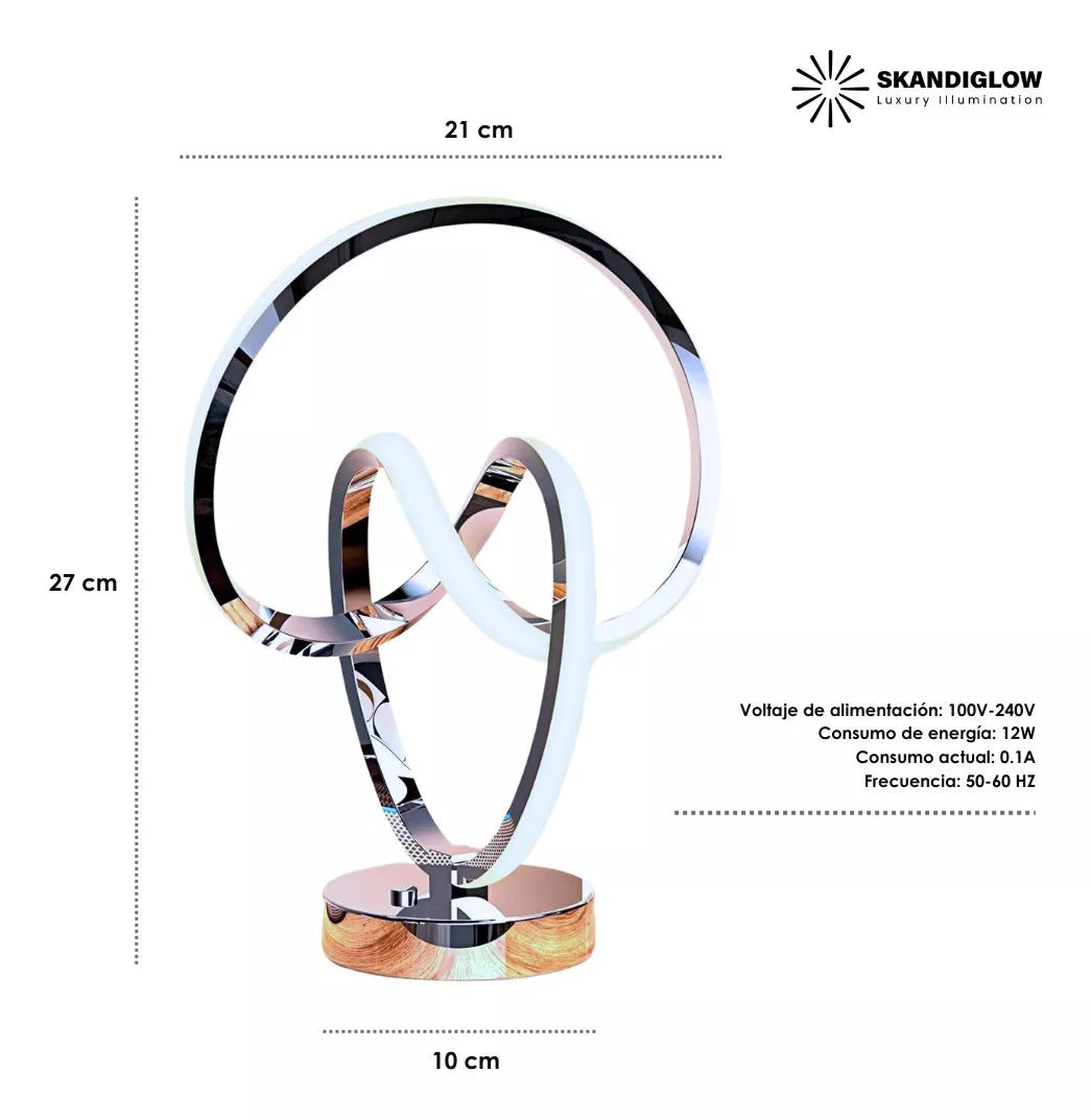 Lámpara Led Moderna Oficina Escritorio Espiral Minimalista