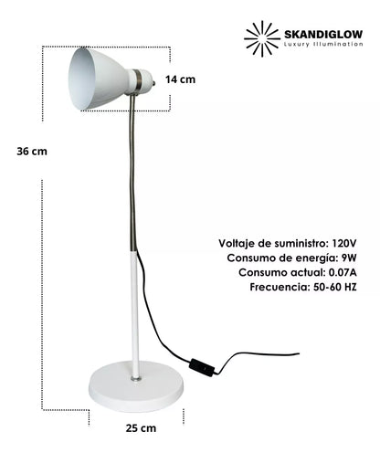 Lampara De Mesa Ajustable Oficina Casa 120v Blanca