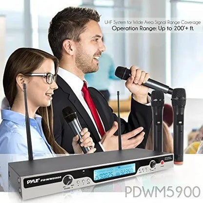 Sistema Uhf Microfono Inalambrico Receptor Pyle-home