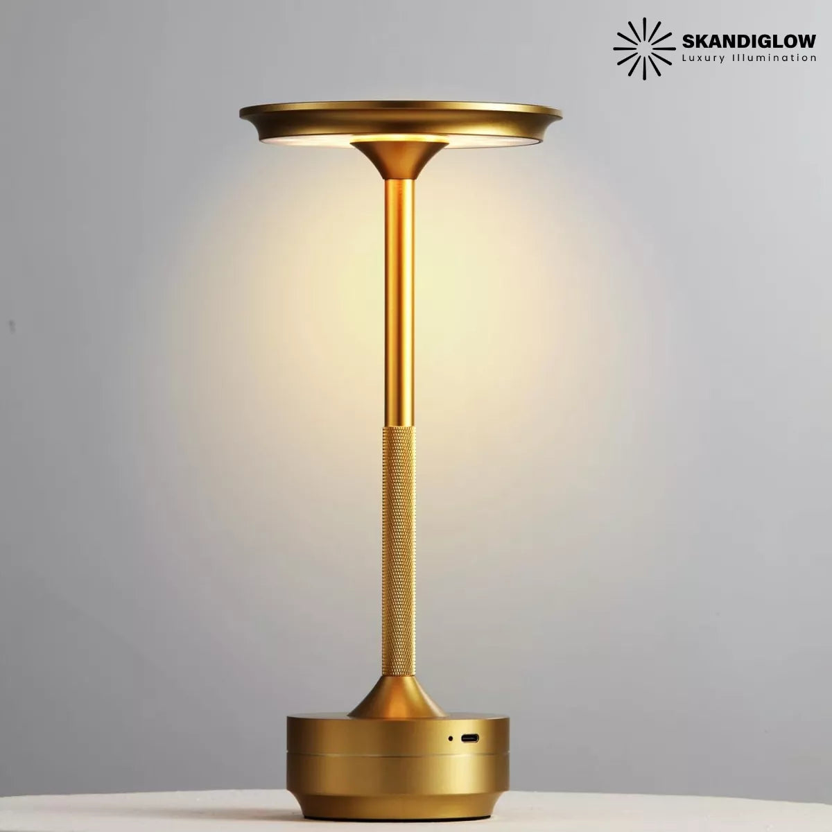 Lámparas Led Inalámbricas Retro Buro Mesa Escritorio Redonda Dorada