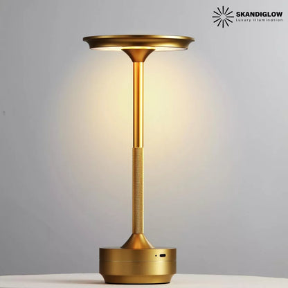 Lámparas Led Inalámbricas Retro Buro Mesa Escritorio Redonda Dorada