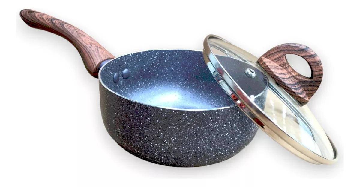 Juego Batería Cocina 5pzas Aluminio Olla Sarten Gris