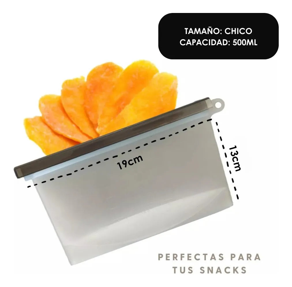 Bolsas Reutilizables Silicón Almacenar Comida Snacks 12pz