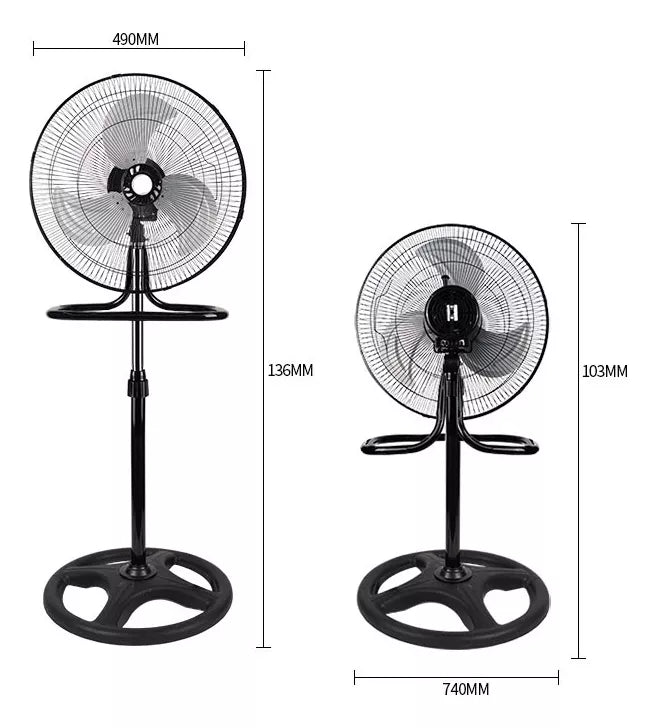 2 Ventiladores 3 En 1 Para Pared Piso Casa Oficina Metálico