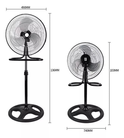 2 Ventiladores 3 En 1 Para Pared Piso Casa Oficina Metálico