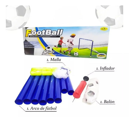 Porteria De Futbol Con Balon Infantil Juguete Y Bomba.