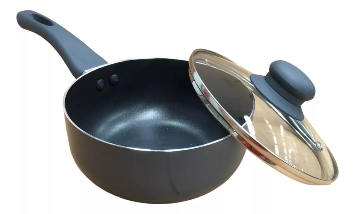 Juego Batería Cocina 11pzas Aluminio Olla Sarten Gris