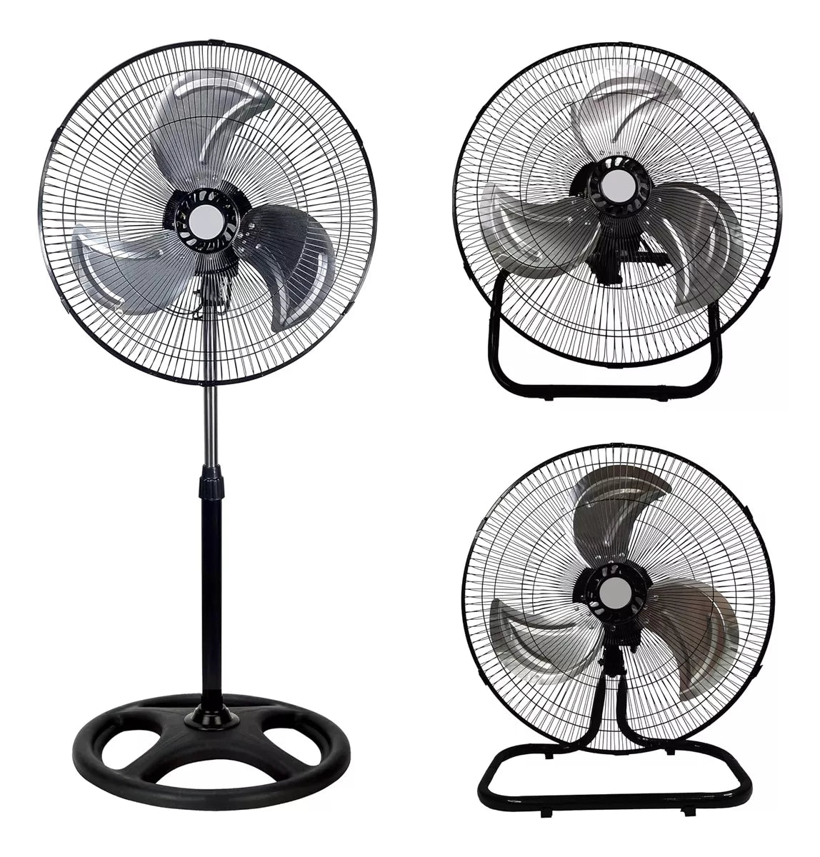 2 Ventiladores 3 En 1 Para Pared Piso Casa Oficina Metálico